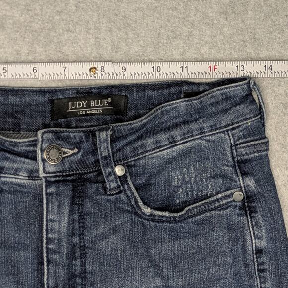 Judy Blue Womens Skinny Jeans Sz 3/26 High Rise Distressed Denim Blue - Picture 13 of 14